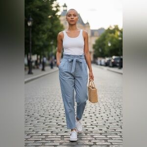 Choosy Ludlow Paperbag Pants • Light Blue